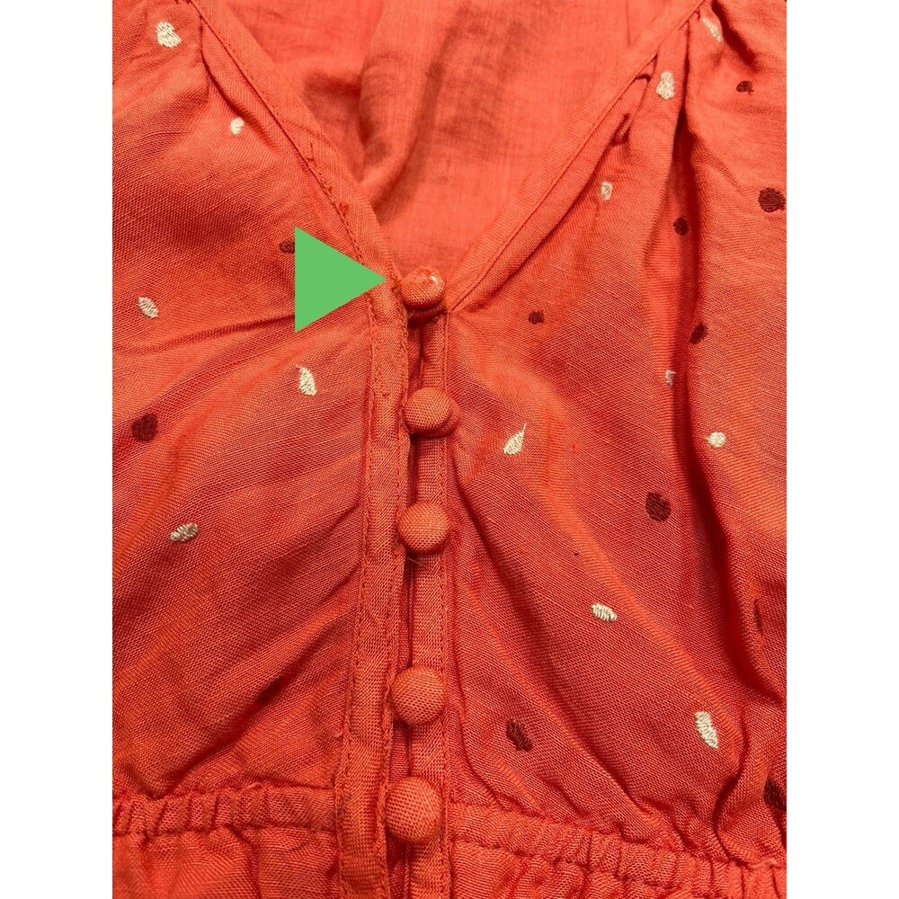 Anthropologie Coral Red Embroidered Maxi Dress - Picture 5 of 14